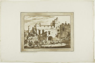 Manerbawr Castle, from Twelve Views in Aquatinta from Drawings taken on the Spot in South Wales by Paul Sandby