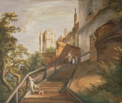 Part of the Hundred Steps and Winchester Tower, Windsor Castle by Paul Sandby
