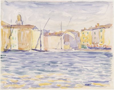 Houses at a Landing Place in the South by Paul Signac