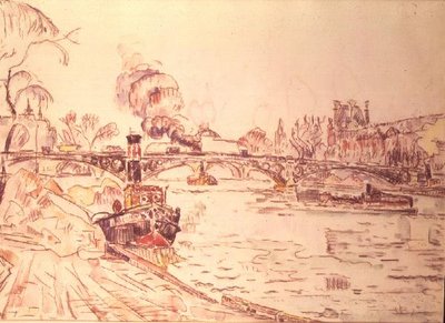 Paris with the Louvre and Pont des Arts by Paul Signac