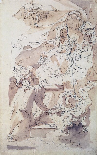 The Virgin and Child Jesus with Saint Bernard, 18th century by Paul Troger