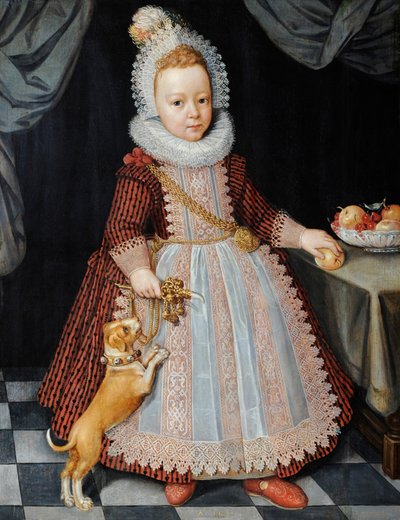 Portrait of a Child with a Rattle by Paul van Somer