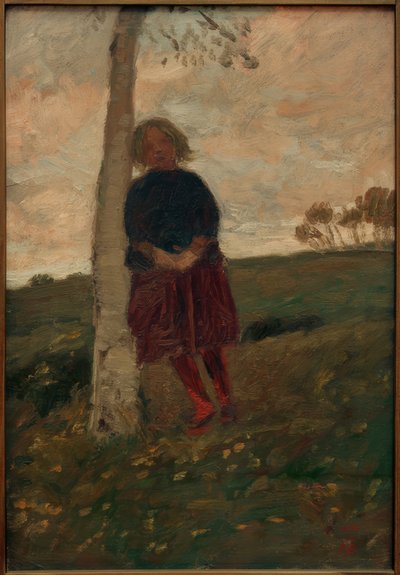 Girl by the Birch Trunk (also: Girl by the Tree) by Paula Modersohn Becker