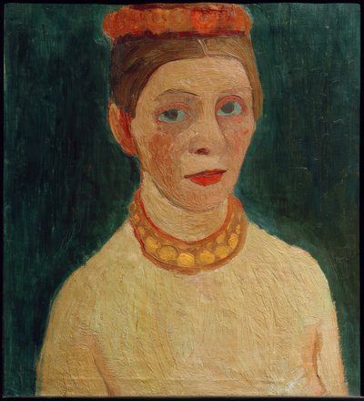 Self-Portrait with Red Wreath in Hair by Paula Modersohn Becker