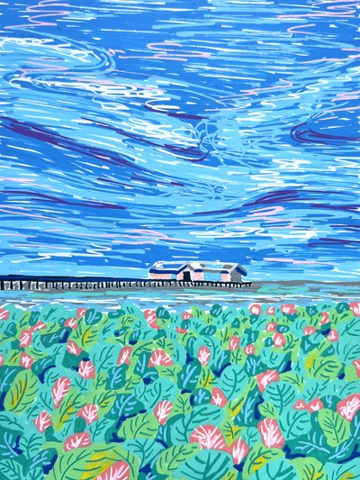 Vibrant Coastal Pier by Pauline Wegman | Key and Sea Creative