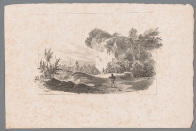 Landscape with Figures by a Rock by Paulus Lauters