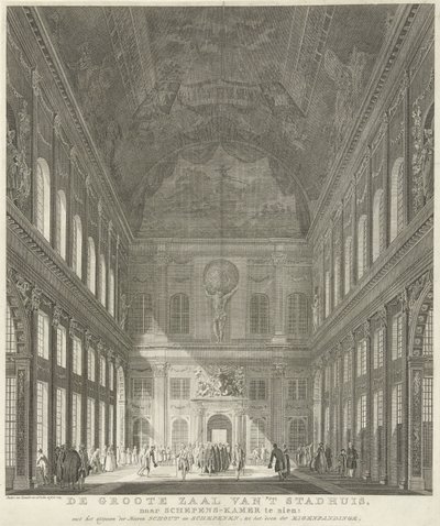 Civic Hall in the Town Hall on Dam Square in Amsterdam (The Great Hall of the Town Hall, Seen from the Aldermen