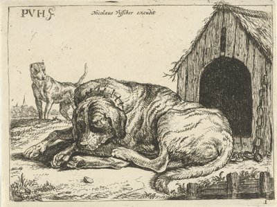 Lying Dog on a Chain (Various Dogs series) by Pauwels van Hillegaert