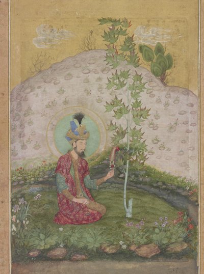Humayun Seated in a Landscape (Detail) by Payag