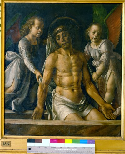 Christ in the Tomb Between Two Angels by Pedro Berruguete