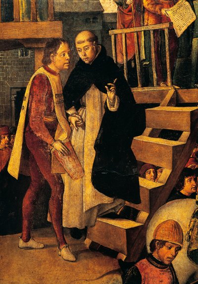 Condemned Man Goes to Court of Inquisition (detail) by Pedro Berruguete