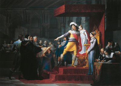Gustavus II Adolphus Vasa imposing oath of allegiance to his daughter Cristina, by Pelagius Pelagi by Pelagio Palagi