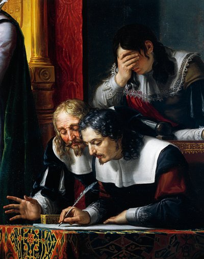 Gustavus II Adolphus Vasa imposing oath of allegiance to his daughter Cristina (detail) by Pelagio Palagi