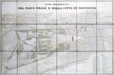 Plan of Park Royal and city of Racconigi by Pelagio Palagi
