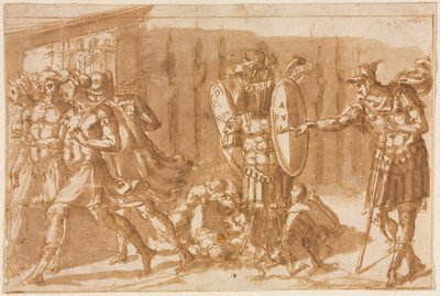 Victorious Soldiers with Trophy by Pellegrino Tibaldi