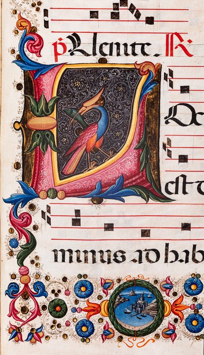 Piccolomini Library: choir book, cod. 5.E, ff. 63r with “Foliated initial” (detail) by Pellegrino di Mariano