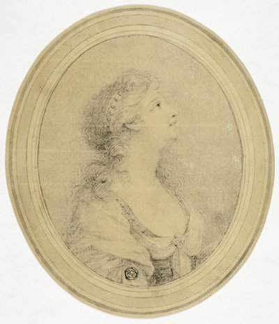 Half-Length Portrait of Woman in Profile, Facing Right by Peltro William Tomkins