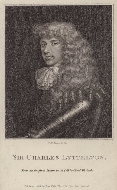 Sir Charles Lyttelton, English Politician and Colonial Governor of Jamaica (engraving) by Peltro William Tomkins