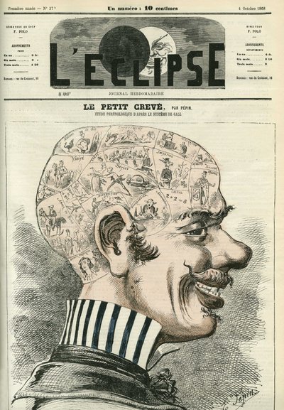 Little Creve, studying phrenology. Cover in 