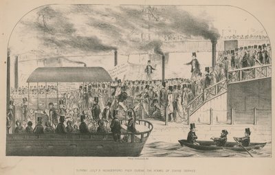 Hungerford Pier During the Hours of Divine Service by Percy Cruikshank