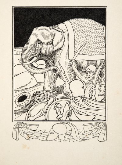 Porus Saved by his Elephant by Percy J. Billingshurst
