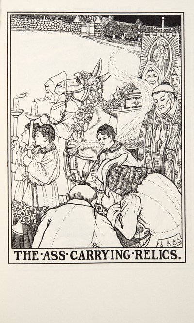 The Ass Carrying Relics, from Fontaine Fables, pub. 1905 by Percy J. Billingshurst