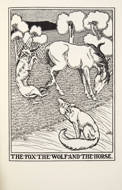 The Fox, the Wolf and the Horse, from Fontaine Fables, pub. 1905 by Percy J. Billingshurst