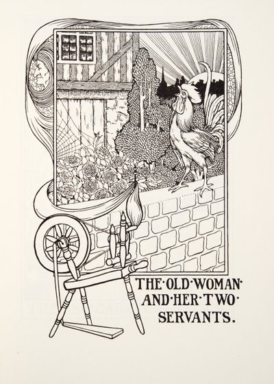 The Old Woman and her Two Servants, from Fontaine Fables, pub. 1905 by Percy J. Billingshurst