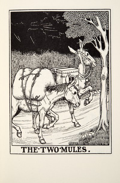 The Two Mules, from Fontaine Fables by Percy J. Billingshurst