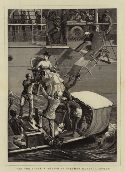 For the Shore, a Sketch in Colombo Harbour, Ceylon by Percy Macquoid