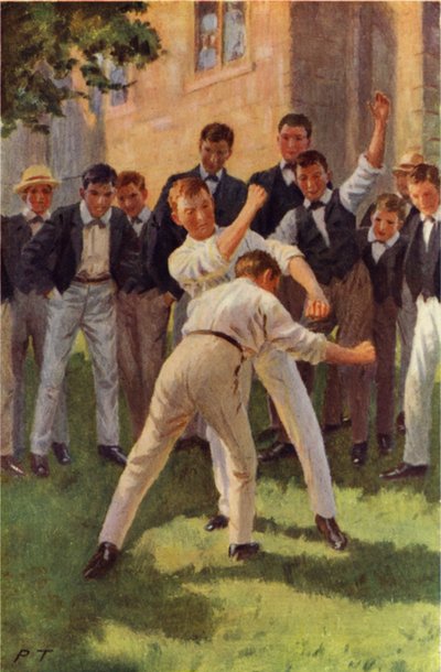 Tom Goes in and Hits Two Heavy Body Blows by Percy Tarrant