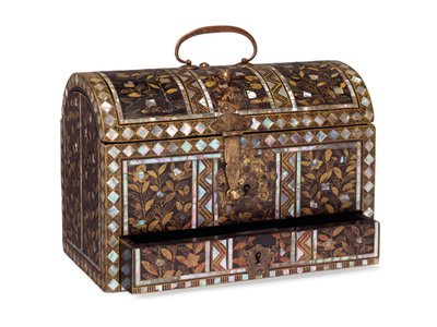 A Rare Lacquer Casket with Integral Drawer, Commissioned by the Portuguese by Period Momoyama
