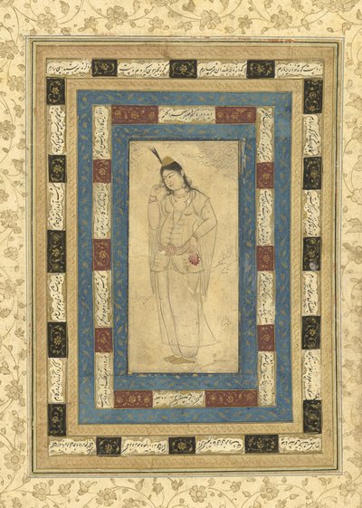 A Standing Lady, Isfahan, c.1620-25 by Persian School