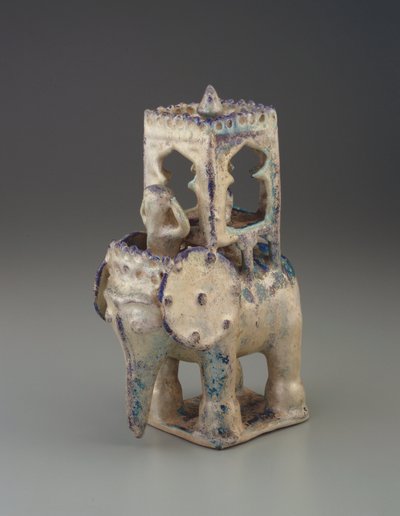 Elephant with Howdah and Figure by Persian School