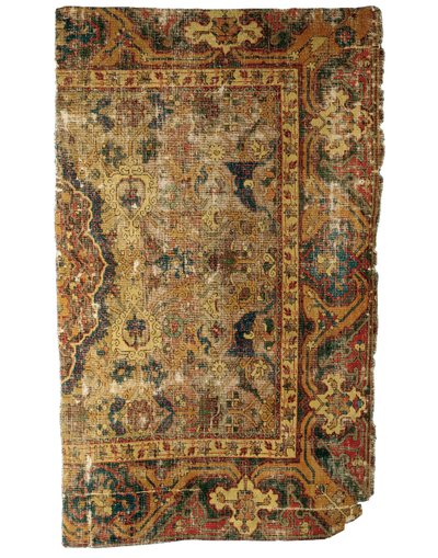 Unusual Small Tabriz Medallion Rug Fragment, North West Persia, First Half 16th Century by Persian School