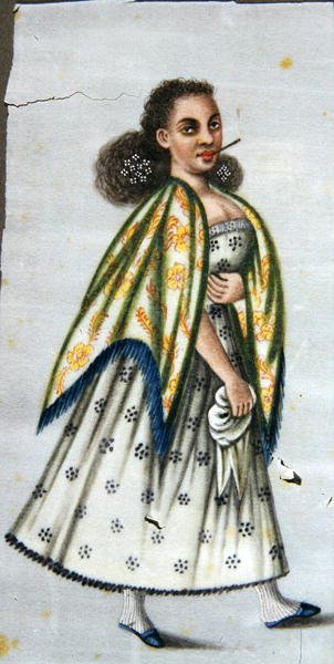 Lady with Cheroot by Peruvian School