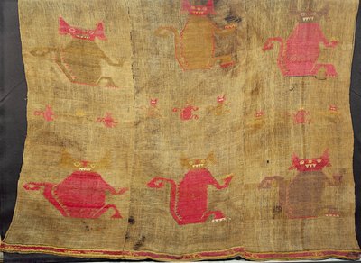 Peruvian Shroud; Cotton and Vicuna Brocaded in Coloured Wools, Pre-Conquest (15th Century) by Peruvian School