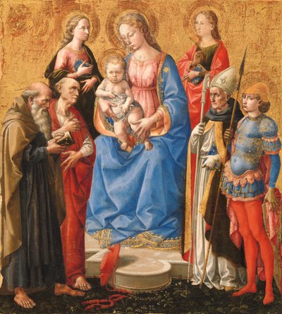 Madonna and Child with Six Saints by Pesello Peselli