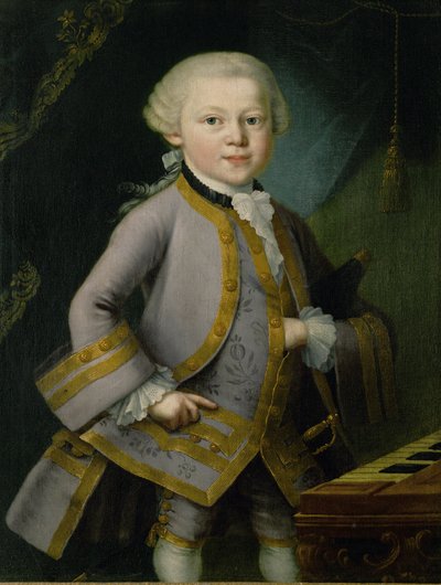 Young Mozart in court-dress by Peter Anton Lorenzoni