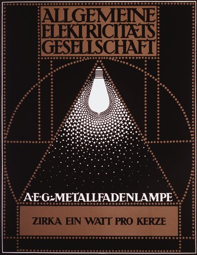 Advertising Poster for the General Electric Company [AEG] 1910 by Peter Behrens