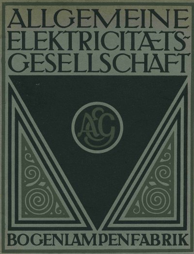 Title page of an AEG product brochure by Peter Behrens