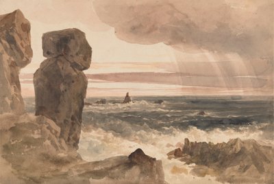 Seascape with Rocks Lizard, Cornwall by Peter DeWint