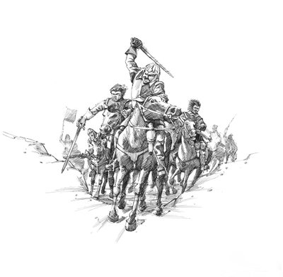 Scottish cavalry, Battle of Newburn Ford by Peter Dunn