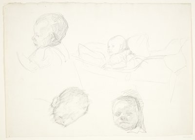 Four Studies of a Child, One in a Cradle by Peter Hansen