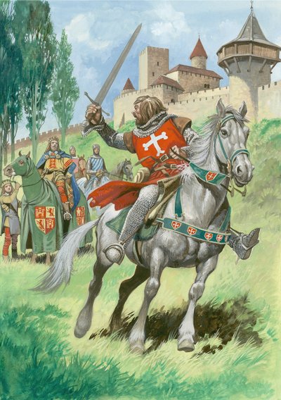 A Knight outside a castle by Peter Jackson