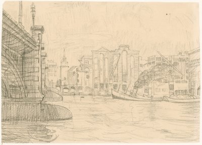 Burnt out warehouses by Blackfriars Bridge by Peter Jackson