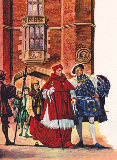 Cardinal Wolsey and King Henry VIII at Hampton Court by Peter Jackson