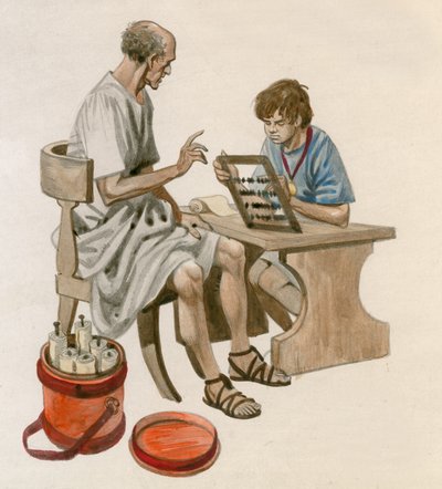 Julius Caesar as a Boy, Learning to Count Using an Abacus by Peter Jackson