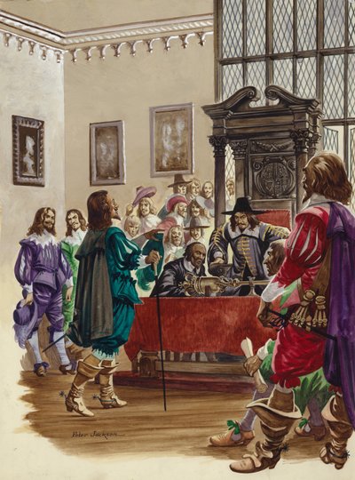 King Charles I Arrives in the House of Commons to Arrest the Five Members of Parliament by Peter Jackson
