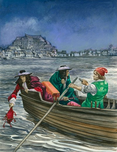 King James Throws the Great Seal into the Thames by Peter Jackson